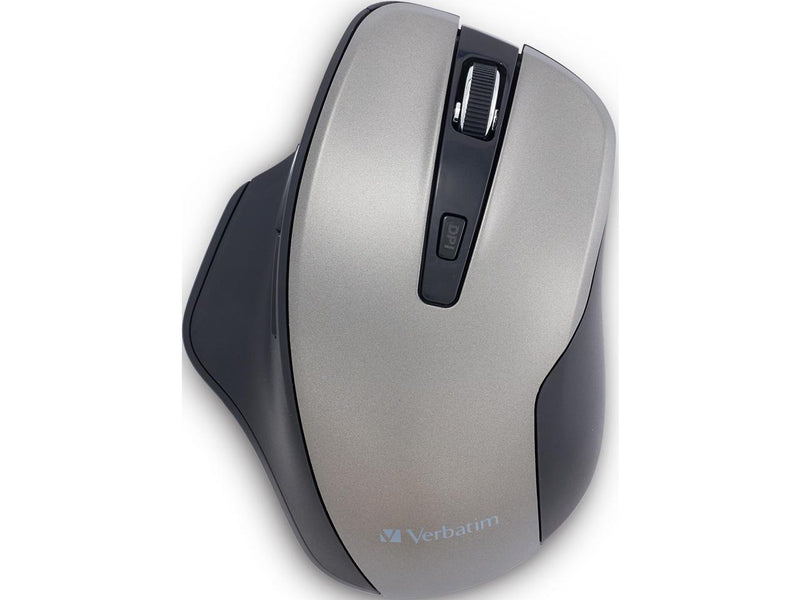 Verbatim Silent Ergonomic Wireless Blue Led Mouse - Graphite