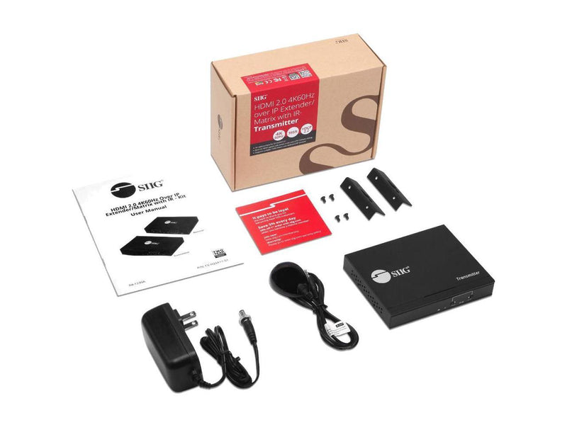 SIIG - CE-H25B11-S1 - SIIG HDMI 2.0 4K60Hz Over IP Extender / Matrix with IR -