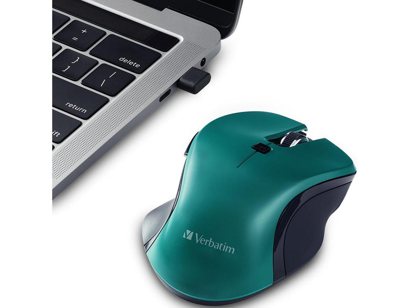 Verbatim USB-C Wireless Blue LED Mouse Teal 70247