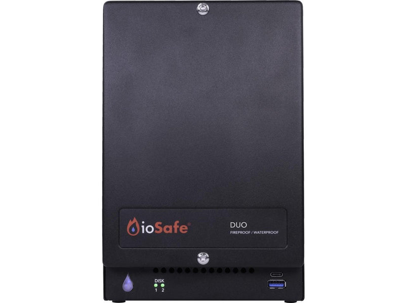 ioSafe Duo 8TB RAID 1 USB 3.2 Fireproof/Waterproof Desktop Hard Drive - 2 x HDD