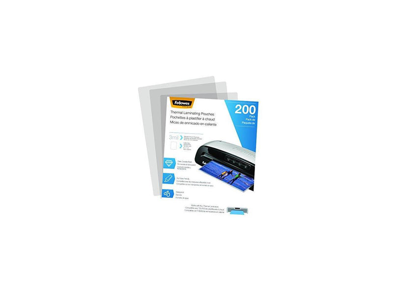 Fellowes Laminating Pouches Letter Size Hot Pouch 9 x 11.5 3 mil 200 pack