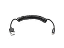 Tripp Lite M100-004COIL-BK Black USB Sync/Charge Coiled Cable with Lightning