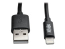 Tripp Lite M100-004COIL-BK Black USB Sync/Charge Coiled Cable with Lightning