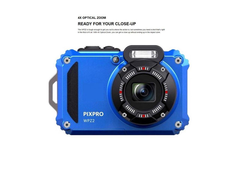 Kodak PIXPRO WPZ2 Rugged Waterproof 16MP Digital Camera with 4x Zoom (Blue)