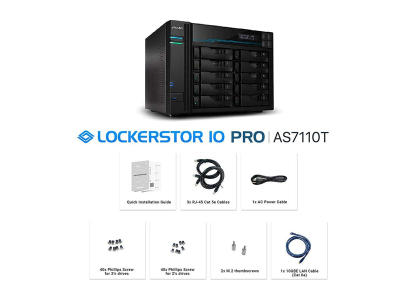 Asustor AS7110T 10 Bay Lockerstor 10 Pro Desktop Enterprise NAS (Diskless)