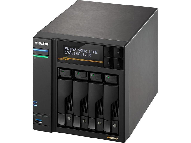 Asustor Lockerstor 4 Gen3 AS6804T 4 Bay NAS, Quad-Core 2.3GHz CPU, Dual USB 4
