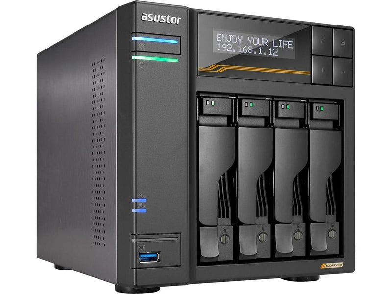 Asustor Lockerstor 4 Gen3 AS6804T 4 Bay NAS, Quad-Core 2.3GHz CPU, Dual USB 4