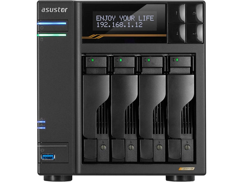 Asustor Lockerstor 4 Gen3 AS6804T 4 Bay NAS, Quad-Core 2.3GHz CPU, Dual USB 4