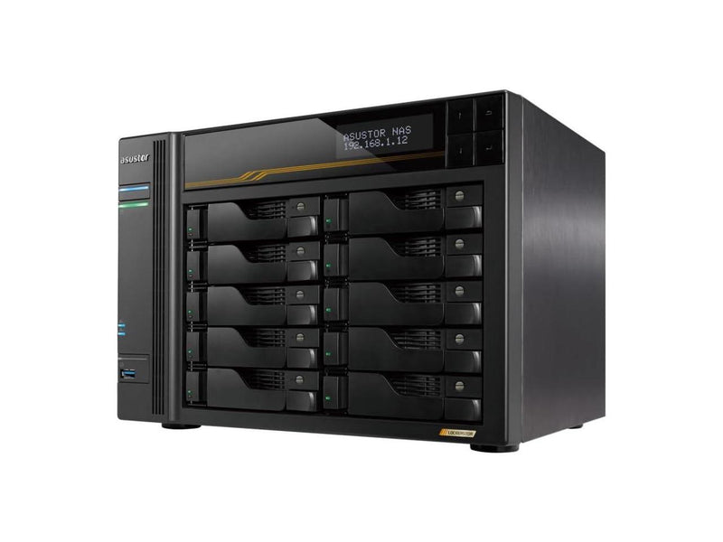 Asustor Lockerstor 10 Gen3 AS6810T 10 Bay NAS, Quad-Core 2.3GHz CPU, Dual USB 4