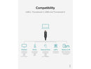 Plugable Thunderbolt 4 Cable [Thunderbolt Certified] 6.4ft USB4 Cable with 100W