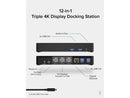 Plugable USB C Triple 4K Display Docking Station with 60W PD, 3x HDMI or 3x