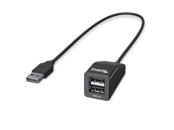 Plugable 2-in-1 USB Splitter with Dual USB 2.0 Ports, Compatible with Windows,