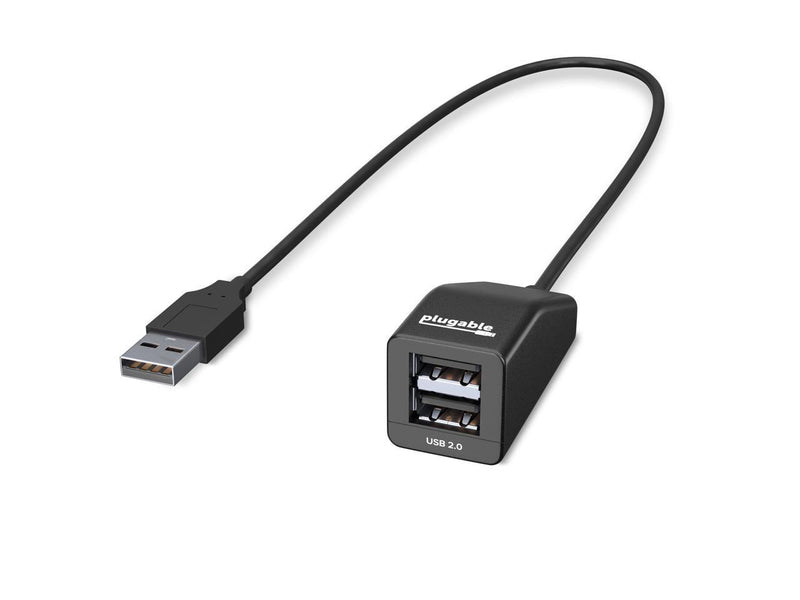 Plugable 2-in-1 USB Splitter with Dual USB 2.0 Ports, Compatible with Windows,
