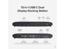 Plugable 13-in-1 USB C Docking Station Dual Monitor, 100W Charging, Dual 4K