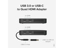 Plugable 4x HDMI Multi Monitor Adapter, USB 3.0 or USB C to HDMI Adapter,