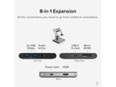 Plugable 8-in-1 USB C Docking Station for iPad with Stand, 100W Pass-through