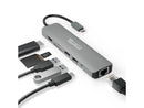 Plugable 7-in-1 USB C Hub Multiport Adapter with Ethernet - Compatible with Mac,