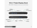 Plugable 14-in-1 USB-C Triple Monitor Docking Station with 100W Charging -