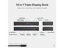 Plugable 13-in-1 USB-C Triple Monitor Docking Station with 100W Laptop Charging,