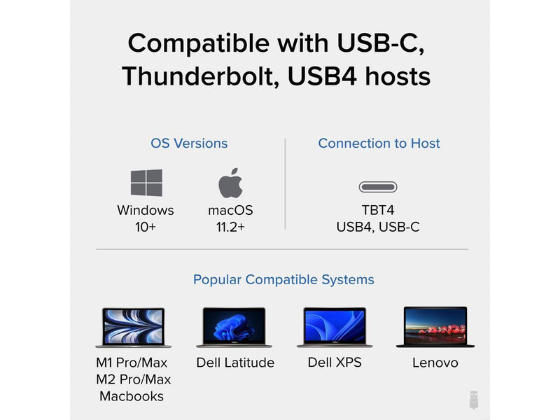 Plugable Thunderbolt 4 Dock with 100W Charging, Thunderbolt Certified, 3x