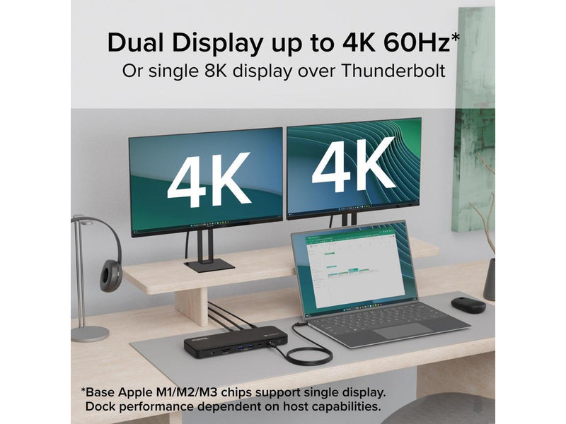 Plugable Thunderbolt 4 Dock with 100W Charging, Thunderbolt Certified, Laptop
