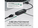 Plugable USB C to Ethernet Adapter 2.5Gb with 100W USB-C PD Charging, 2.5