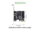 IO CREST 4 Port SATA III PCI-e 3.0 x1 Expansion Card Non-Raid with Low
