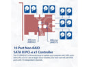 IO Crest 10 Port SATA III to PCIe 3.0 x1 NON-RAID Expansion Card SYPEX40167