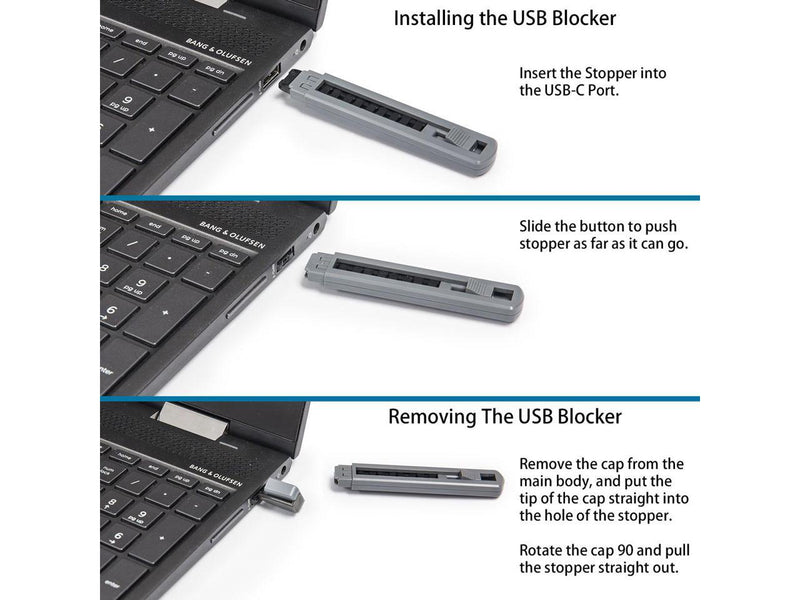 USB Port Blocker with 1 Key and 6 USB Type A Lock – Retailking.com