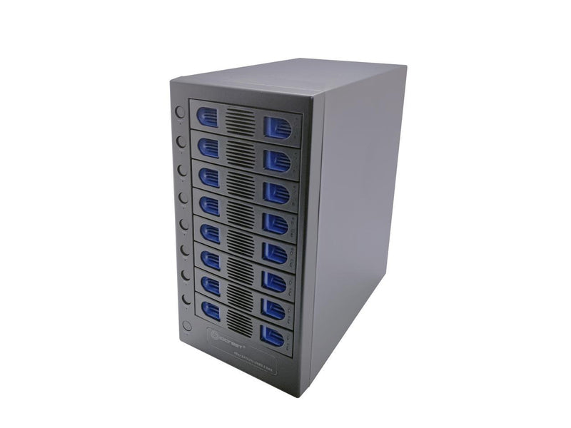 SYBA SY-ENC50125 Black Hard Drive Enclosure USB 3.2 (10Gbps) Type-C 8 Bay 2.5