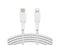 BELKIN CAA004bt1MWH White Braided USB-C to Lightning Cable, Boost Charge