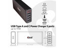 Club3D CAC-1903 4 x USB Type-A and 1 x Type-C Power Charger, 5-Ports up to 111W
