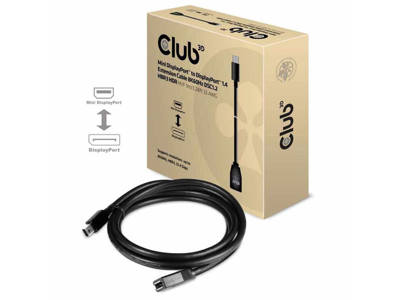 Club3D Model CAC-1121 Mini DisplayPort to DisplayPort1.4 Extension Cable 8K60Hz