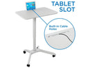 Mount-It! Standing Mobile Laptop Cart | Sit Stand Rolling Desk with Height