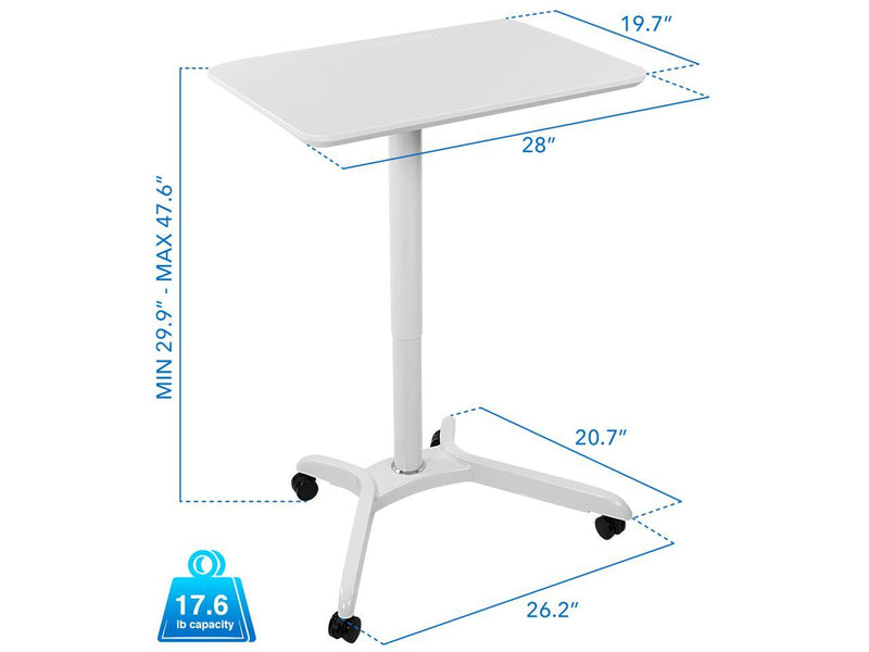 Mount-It! Standing Mobile Laptop Cart | Sit Stand Rolling Desk with Height