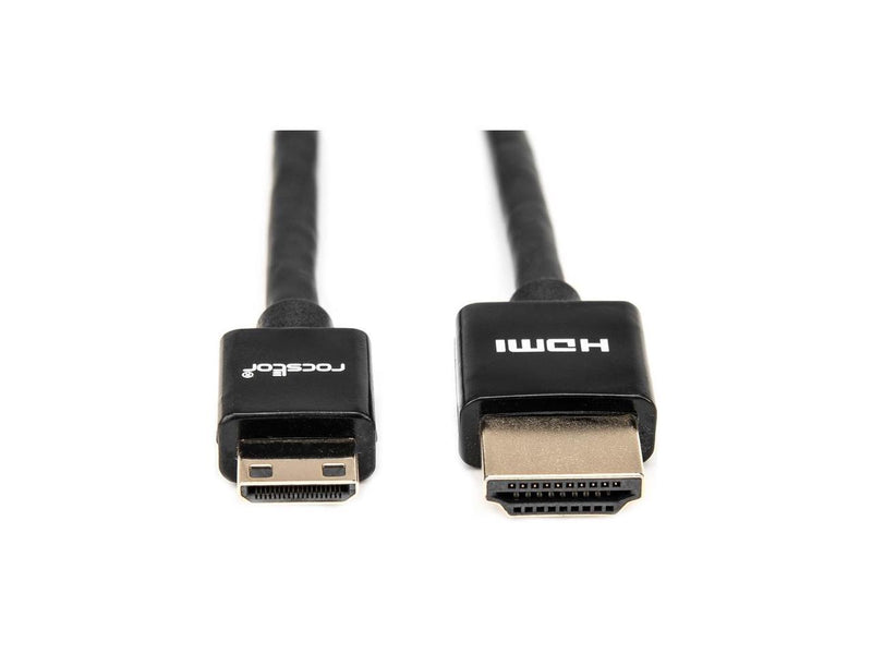 Rocstor 6ft Slim High-Speed HDMI Cable with Ethernet - HDMI to HDMI Mini M/M