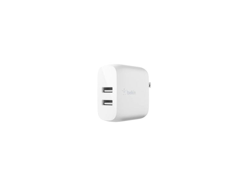 BELKIN WCB002dqWH White BOOST CHARGE Dual USB-A Wall Charger 24W