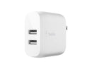 BELKIN WCD001dq1MWH White BOOST CHARGE Dual USB-A Wall Charger 24W + Lightning