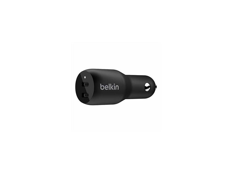 BELKIN CCB002btBK Black BOOST CHARGE Dual USB-C Car Charger 36W