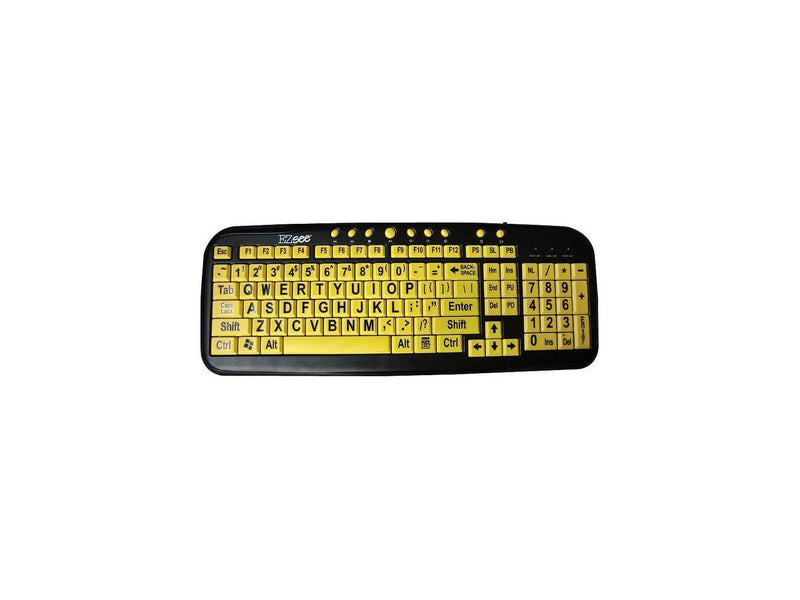 Ergoguys CD-1038 Black USB Wired Ergonomic Ezsee Low Vision Keyboard Large Print