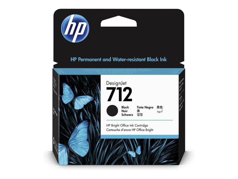 HP 712 80-ml Black DesignJet Ink Cartridge, 3ED71A