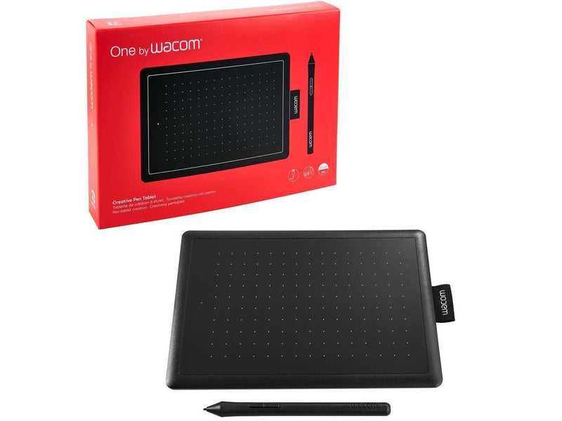 One by Wacom - Graphic Drawing Tablet for Beginners, Small Black & Red,