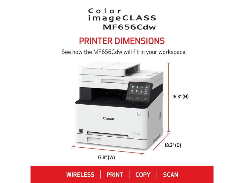 Canon imageCLASS MF656Cdw Wireless Laser Multifunction Printer Color White