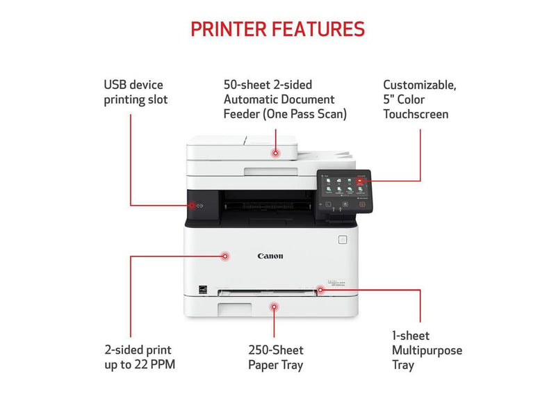Canon imageCLASS MF656Cdw Wireless Laser Multifunction Printer Color White