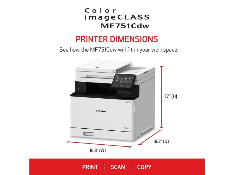 Canon imageCLASS MF751Cdw Wireless Multifunction Laser Printer 5455C015