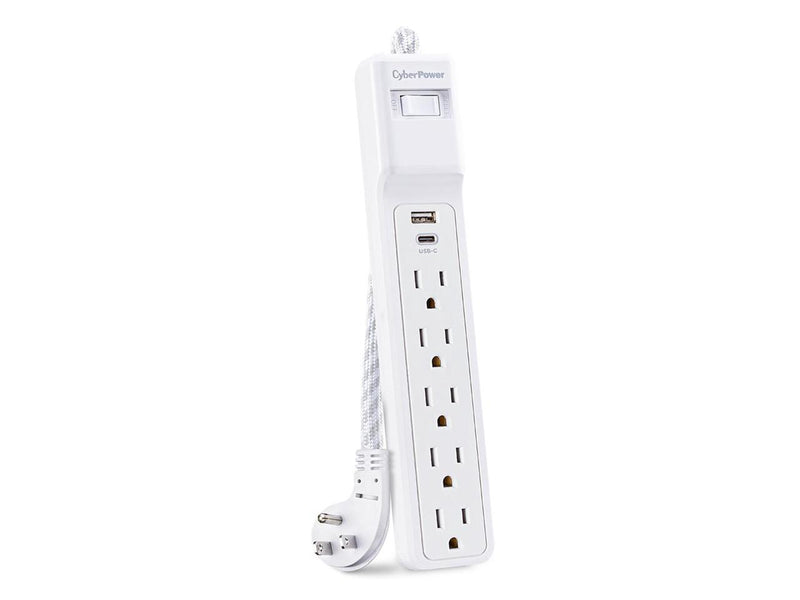 CyberPower P504UC Home Office Surge Protector, 4ft Cord, White
