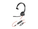Poly Blackwire 3315 Headset - Microsoft Teams Certification - Mono - USB Type C,