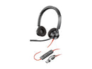 Poly Blackwire 3320 Stereo USB-C Headset +USB-C/A Adapter - Stereo - USB Type C,