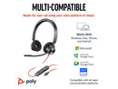 Poly Blackwire 3320 Stereo USB-C Headset +USB-C/A Adapter - Stereo - USB Type C,