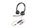 Poly Blackwire 3325 Stereo USB-C Headset +3.5mm Plug +USB-C/A Adapter - Stereo -